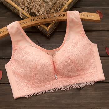 大码胖mm聚拢无钢圈无海绵大胸显小全罩杯抹胸文胸薄款杯 粉色. 80e