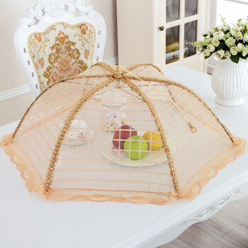 备餐间餐厅家用可折叠餐桌饭菜防苍蝇蚊子 遮菜网罩子 42金丝