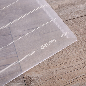 得力（deli）20只A4条纹透明文件袋 按扣资料袋 试卷收纳袋 塑料档案袋 企业办公用品 学习用品 27021