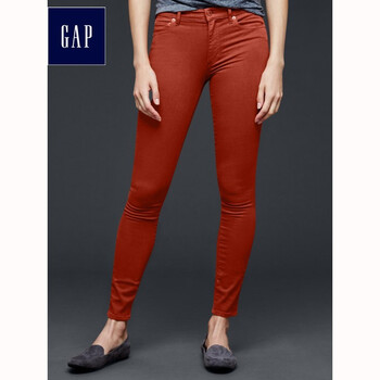 Gap Resolution时尚活力选色女式紧身窄腿牛仔裤|女装113337 复古铁锈红 25(160/64A)