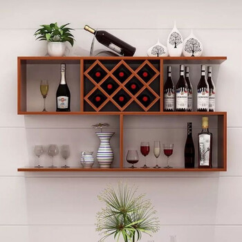 简约墙上酒架挂式酒柜吊柜壁挂客厅壁柜厨房红酒柜餐厅吊酒柜 1.