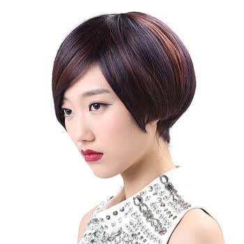 娇滴cutie娇滴滴假发女不规则斜刘海短直发中性帅气修脸超短发olbobo