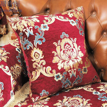 家用欧式沙发抱枕套订制含芯汽车床头靠垫客厅大靠枕提花面料 爱丽丝