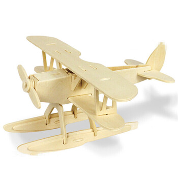 3d立体木质拼图儿童拼插木制玩具手工拼装模型 水上飞机jp209