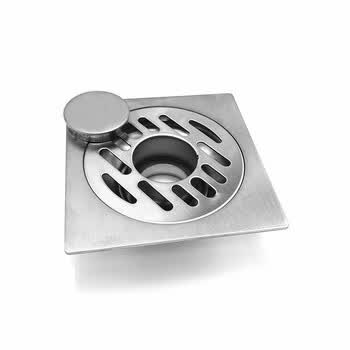 不锈钢拉丝加厚方形地漏4英寸洗衣机双用防臭式下水地漏 10cmx10cm双