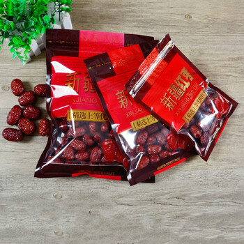 新疆红枣 大枣 自封包装袋塑料礼品加厚装干果袋250g/500g/1000g 红色