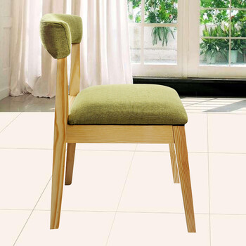 餐椅子靠背现代简约书桌椅家用靠背椅实木北欧创意布艺酒店椅 原木