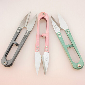 家用缝纫小剪刀不锈钢纱老式剪刀u形弹簧十字绣剪刀工具