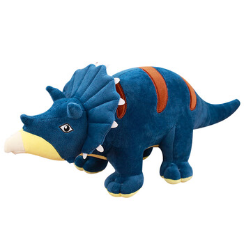 节仿真恐龙毛绒玩具霸王龙公仔大号玩偶布娃娃男生日 蓝色三角龙 1