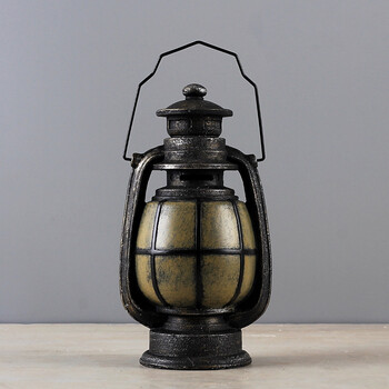 摆件美式酒柜玄关店铺道具客厅装饰品酒吧咖啡厅复古怀旧 黄色煤油灯