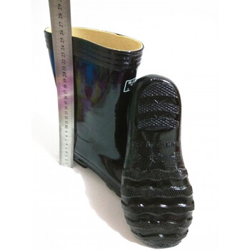 上海牌双钱橡胶雨鞋 中统全胶雨靴 上海双钱特制工矿劳保雨鞋 黑色 43