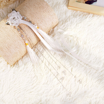 古装汉服配饰飘带发夹边夹流苏发饰头饰品抖音网红 8#白色仙女飘带