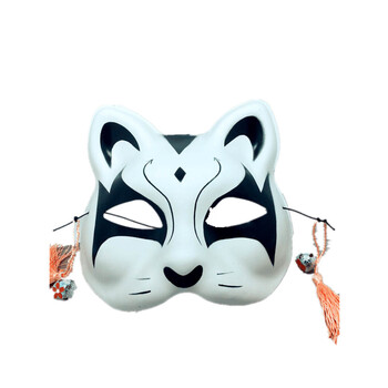 猫面具手绘 半脸猫面具 日式和风狐狸 动漫男女猫脸cosplay舞会新