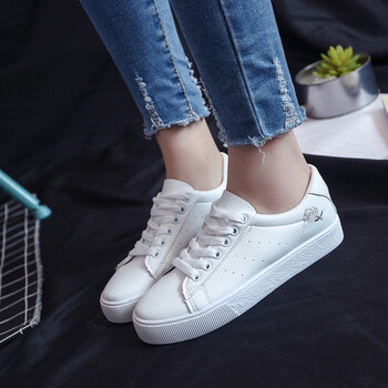 小白鞋女2018春夏季韩版平底板鞋学生帆布鞋子潮 白色 35
