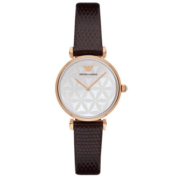 阿玛尼(Emporio Armani)手表皮质表带时尚休闲简约石英女士腕表AR1990