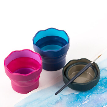 辉柏嘉(Faber-castell)折叠水桶水杯写生画画美术伸缩桶水彩水粉多功能涮笔洗笔桶蓝色速写马克笔绘画 辉柏嘉(Faber-castell)折叠水桶水杯写生画画美术伸缩桶水彩水粉多功能涮笔洗笔桶蓝色速写马克笔绘画