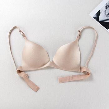 夏季无痕三角杯内衣无钢圈细带美背运动少女文胸聚拢小胸款 肤色 均码