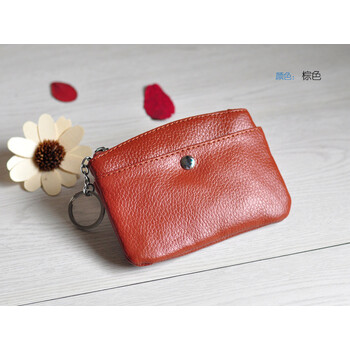 女式韩版手工钱包头层新款休闲黑色商务男女锁匙大容量简约拉链钥匙