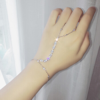 闪钻手链戒指一体时尚手饰品女礼物个性装饰品