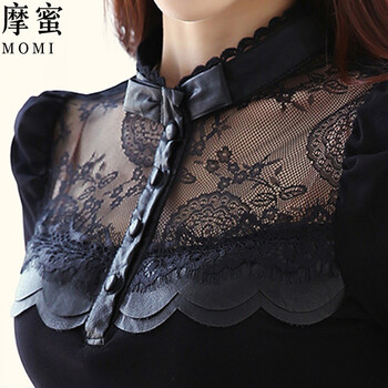 摩蜜中长款衬衫女2016春秋季新款时尚修身打底连衣裙CY26 藕色 XL