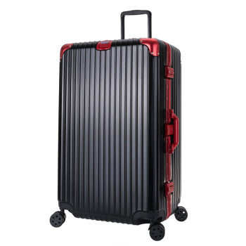 瑞界（SWISSALPS） 大容量铝框拉杆箱加厚托运行李箱男女运动版万向飞机轮旅行箱子30英寸 SA-18205黑配红