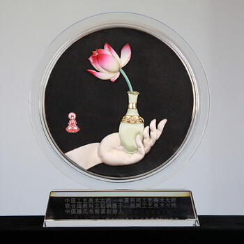 【非遗原创】水晶拈花布糊精品摆件 书房走廊玄关客厅摆件手工文化