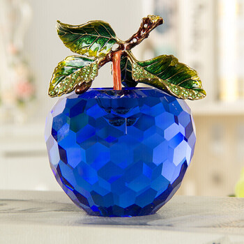 水晶苹果摆件创意家居装饰品生日礼品平安夜圣诞节礼物送女友女生