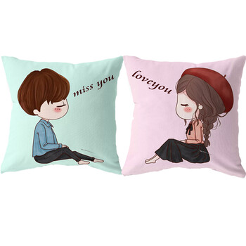 汽车抱枕卡通一对车内个性可爱枕头情侣款浪漫卧室可爱双面靠垫 miss