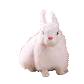 2018新,仿真兔子摆件节日礼品十二生肖小兔子公仔毛儿童玩具摄影道具