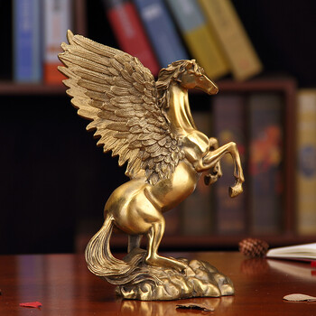 飞马马摆件摆件家居装饰品客厅摆设开业礼品办公室摆件 金色小号飞马