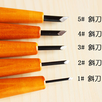日本qts利刃木刻刀橡皮章雕刻刀版画进口木刻刀 版画刀橡皮砖刻刀 5支