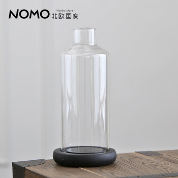 
                                        北欧国度 NOMO 现代简约玻璃烛台摆件 烛光晚餐婚庆道具玻璃罩子摆设 纯色中号套装                