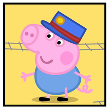 幅儿童书房新款简单绣卡通动漫人物小猪佩奇刺绣 【十字绣】50*50厘米