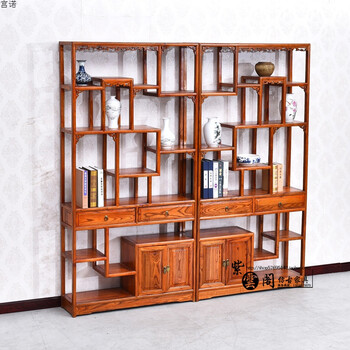 实木多宝阁组合 仿古古董架 中式陈列架 单个白胚 1.6-2米