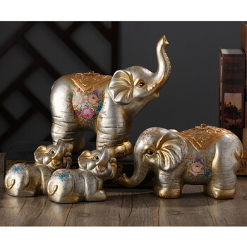 创意陶瓷欧式美式北欧大象小象装饰品电视柜客厅猪茶几摆件 复古陶瓷4