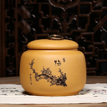 
                                                                                藏壶天下茶叶罐茶罐紫砂茶叶罐大号普洱茶罐陶瓷茶叶盒装茶叶罐 梅 段泥                