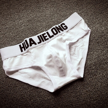 三角内裤男棉性感低腰三角裤舒适宽松男子运动短裤 2条 奥代尔三-白