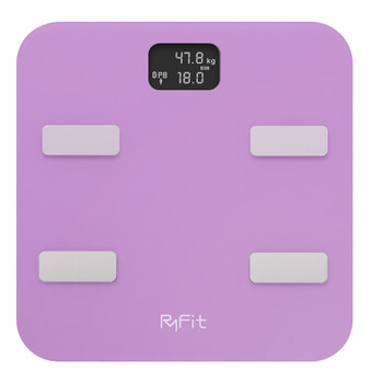 云悦RyFit 瘦身人体秤 智能体脂秤体质分析仪 智能电子秤 十项数据健康检测 青春版-紫色