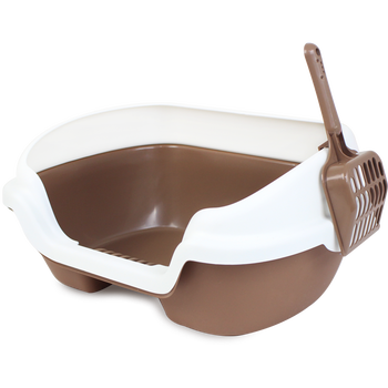 憨憨宠 猫砂盆 半封闭式猫厕所小号猫沙盆猫便盆猫屎盆子猫屎盆宠物