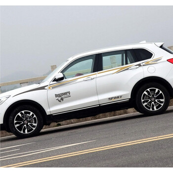 汉腾x7车贴拉花 车身腰线贴纸 斯威x7改装汽车彩条汉腾x7贴纸装饰