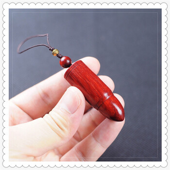 铭韵 小叶紫檀木雕子弹头钥匙扣挂件文玩手把件木质吊坠