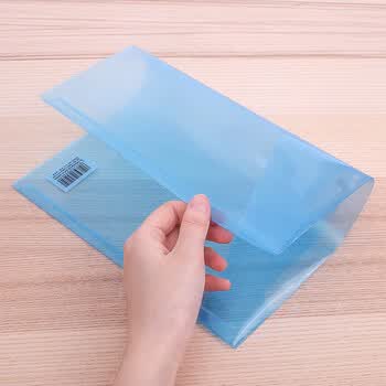 得力（deli）10只A4加厚按扣透明文件袋 防水资料袋 试卷收纳袋文件保护 学科分类 学习用品 5505蓝色