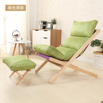 懒人沙发实木单人北欧沙发椅折叠躺椅卧室床头椅子创意原木阳看书