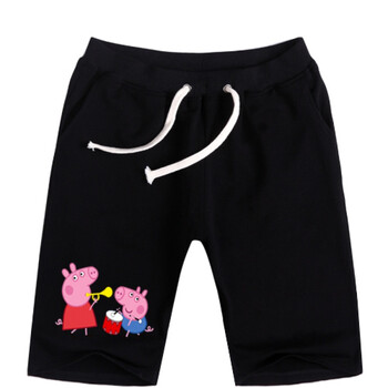 小猪佩奇儿童裤子夏季儿童卡通不起球中裤子 灰色款 m码96-105cm
