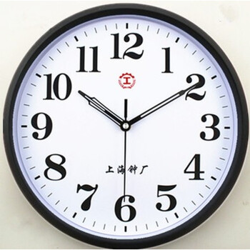 儿童可爱卡通挂钟创意静音石英钟表客厅卧室时钟幼儿园钟表 工字黑色