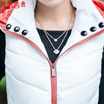 薇伊依舍2015秋冬新款羽绒服马甲韩版轻薄连帽马甲背心外套15603 白色 XXL