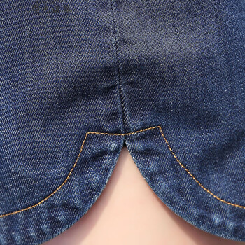 
                                        型色滨依  8378ぶ新款韩版休闲时尚女士修身中长款牛仔风衣外套女式秋季 蓝色 2XL                
