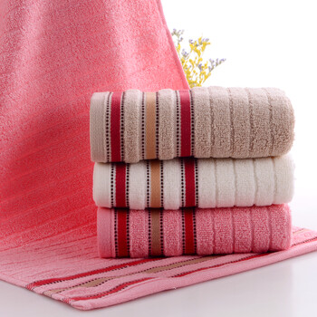 洗脸毛巾纯棉家用洗澡加厚全棉柔软吸水速干大毛巾3条装 颜色混装 72x