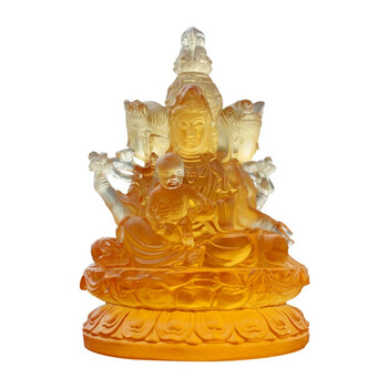 古法琉璃 四面观音 汽车摆件饰品 车内车上摆饰 家居供养供奉佛像