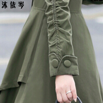 沐依岑2016时尚套装女夏装新款韩版修身大码水墨印花连衣裙两件套套裙潮393# 水墨黑色花 L